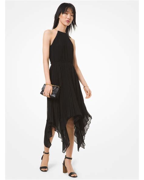 michael kors dress 2020|Michael Kors black pleated dress.